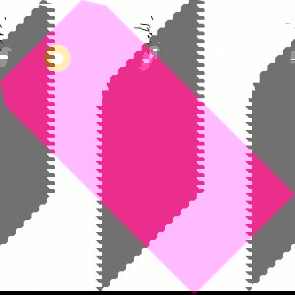 Blank Tag: 3-3/4'' High, Fluorescent Pink, Synthetic Paper